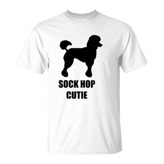 Sock Hop Cutie 50S Costume Black Poodle T-Shirt | Mazezy UK