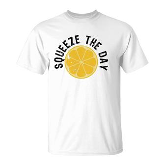 Squeeze The Day Juicer Juice Lover Gift T-Shirt | Mazezy