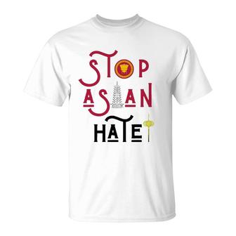 Stop Asian Hate Americans Support Asians Vintage Retro Peace T-Shirt - Seseable