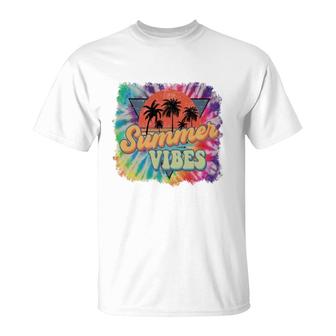 Summer Vibes Retro Summer Beach Design T-Shirt - Seseable