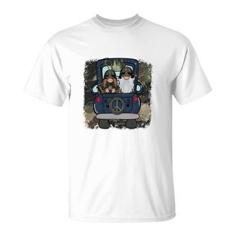 Symbol Peace With Gnome Hero Dad T-Shirt - Seseable