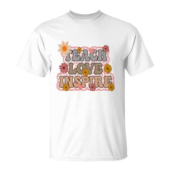 Teach Love Inspire Sunflower Custom T-Shirt - Seseable
