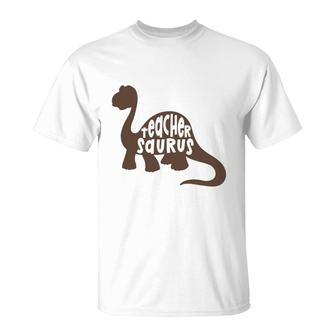 Teacher Saurus Dinosaur Great Art Graphic T-Shirt - Seseable