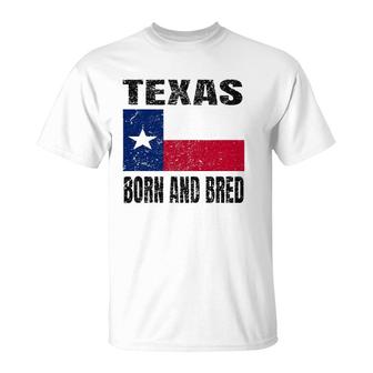 Texas Born And Bred Vintage Texas State Flag T-Shirt | Mazezy