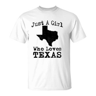 Texas Flag Map Outfit Girl Who Love Texan Patriot Gift Idea T-Shirt | Mazezy