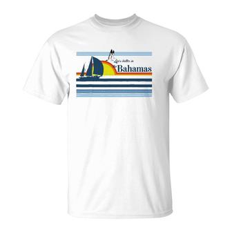 The Bahamas Beach Retro 70S 80S 90S Sailing Boat Sunset Surf T-Shirt | Mazezy