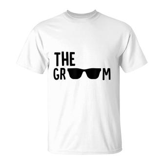 The Groom Sunglasses Bachelor Party Husband Wedding Marriage T-Shirt | Seseable CA