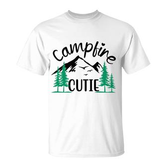 Travel Lover Has Camp With Campfire Cutie In Their Exploration T-Shirt - Seseable