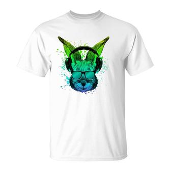 Trippy Bunny Dj Gift Ravers Edm Techno Psychedelic Rabbit T-Shirt | Mazezy