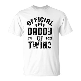 Twin Dad 2021 Funny New Daddy Of Twins Fathers Day Gift T-Shirt - Seseable