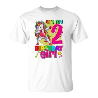 Unicorn Birthday Its My 2Nd Birthday Outfit Girl Boy Pop It T-Shirt | Seseable FR