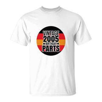 Vintage 2005 17Th Birthday Parts Circle Black T-Shirt - Seseable