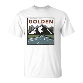 Vintage Golden Colorado Illustration Retro Golden T-Shirt | Mazezy