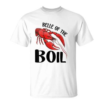 Womens Belle Of The Boil Funny Crawfish Crayfish Eating Cajun V-Neck T-Shirt | Mazezy