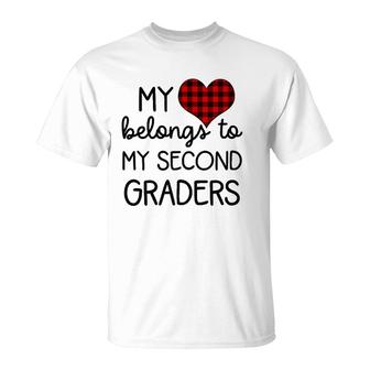 Womens Cute Sweet Valentines Day Gift Idea For 2Nd Grade Teacher T-Shirt - Seseable