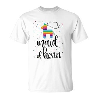 Womens Maid Of Honor Pinata Bachelorette Party Final Fiesta Group T-Shirt | Mazezy