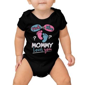 Baby Gender Reveal Party Pink Or Blue Mommy Loves You Baby Onesie - Seseable