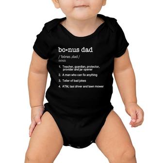 Bonus Dad Definition Funny Fathers Day Gift Tee Baby Onesie | Mazezy