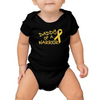 Daddy Of A Warrior Childhood Cancer Awareness Baby Onesie - Monsterry
