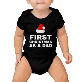 First Christmas As A Dad Funny New Dad Xmas Holiday Father Baby Onesie - Seseable