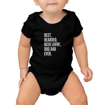 Funny Bearded Beer Lover Dog Owner Dad Baby Onesie - Monsterry