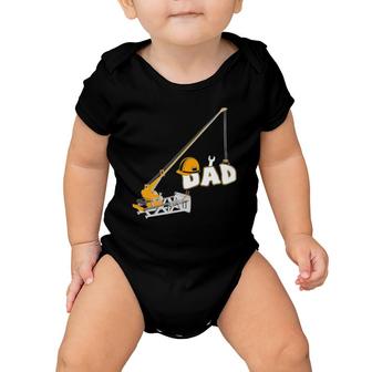 Funny Construction Worker Dad Birthday Crew Party Tee Baby Onesie | Mazezy