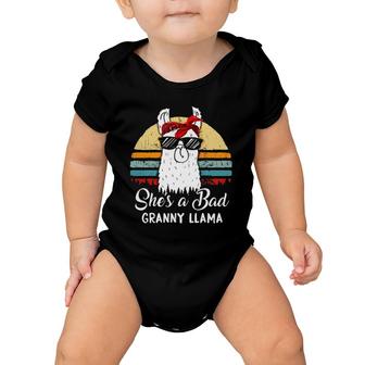 Funny  Shes A Bad Granny Llamamom Mama Grandma Baby Onesie