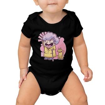 Grumpy Grandma Cat Lover Gift Baby Onesie | Mazezy