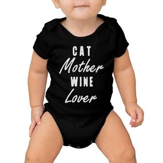 Mens Cat Mother Wine Lover Alcohol Vintage Funny Tee Gifts Baby Onesie - Monsterry DE