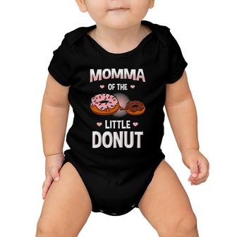 Momma Of The Little Donut Gender Reveal Announcement Baby Onesie | Mazezy