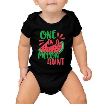 One In A Melon Aunt Watermelon Baby Onesie | Mazezy
