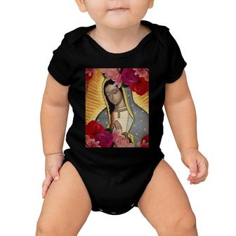Our Lady Of Guadalupe Rose Blessed Mother Mary Catholic Gift Baby Onesie | Mazezy