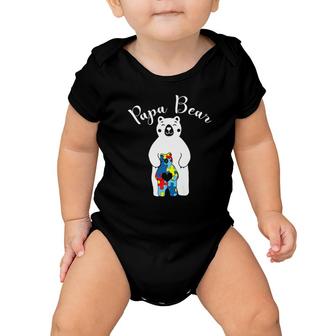 Papa Bear Autism Awareness Gift For Dad Father Baby Onesie - Monsterry AU