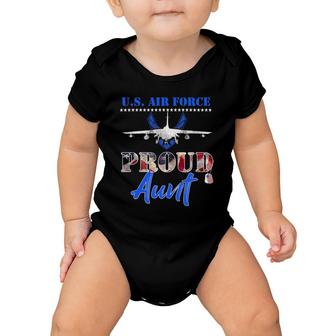 Proud Us Air Force Aunt Pride Military Family Tee - Usaf Baby Onesie | Mazezy