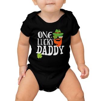 StPatricks Day One Lucky Daddy Dad 2021 Baby Shower New Baby Onesie - Seseable