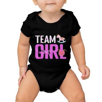Team Girl Baby Announcement Future Parents Gender Reveal Baby Onesie - Seseable