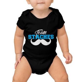 Team Staches Team Boy Gender Reveal Party Baby Shower Baby Onesie - Seseable