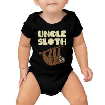 Uncle Sloth Funny Fathers Day Animal Lover Baby Onesie | Mazezy
