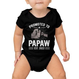 Vintage Promoted To Papaw 2022 Fathers Day New Grandpa Baby Onesie | Mazezy