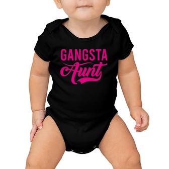Womens Funny Gangsta Aunt Aunties Titas Family Matching Baby Onesie | Mazezy