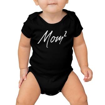 Womens Mom Squared Funny Proud Mommy Mother Of Two Baby Onesie | Mazezy