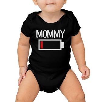 Womens Mommy Low Battery Energy Low Energy Mom Baby Onesie | Mazezy