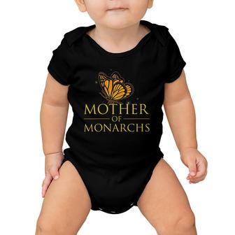 Womens Mother Of Monarchs I Funny Entomology Butterfly Graphic V-Neck Baby Onesie | Mazezy