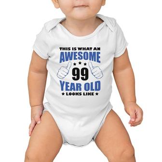 99Th Birthday Awesome Gift For Him 99 Years Old Grandpa 1923 Ver2 Baby Onesie | Mazezy