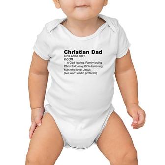 Mens Christian Dad Definition Fathers Day Gift For Men God Jesus Premium Baby Onesie - Monsterry