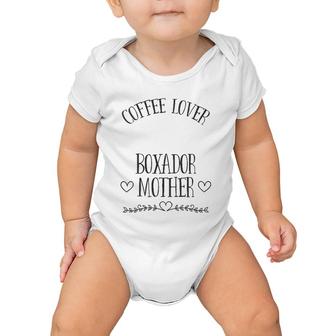 Womens Boxador Mom Dog & Coffee Lover Gift Funny Slogan Pun Gift V-Neck Baby Onesie | Mazezy