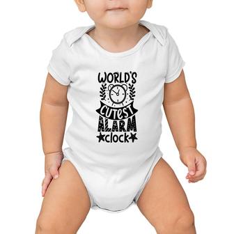 Worlds Cutest Alarm Clock Awesome Baby Design Baby Onesie - Seseable