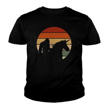 Big Foot Funny Shirt | Vintage Reto Sunset | Riding Unicorn Big Foot Funny Shirt | Vintage Reto Sunset | Riding Unicorn