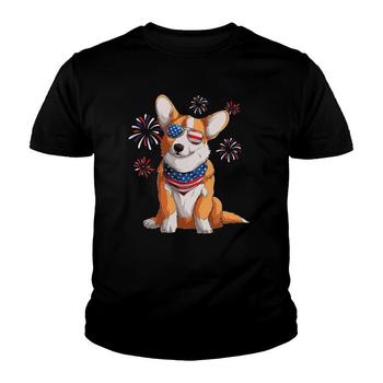 Corgi T-Shirt For Kids Women American Flag 4th Of July Dog Corgi T-Shirt For Kids Women American Flag 4th Of July Dog
