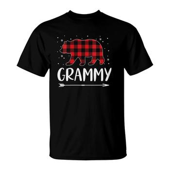 Womens Memaw Bear Red Plaid Christmas Pajama Family Gift T-Shirt